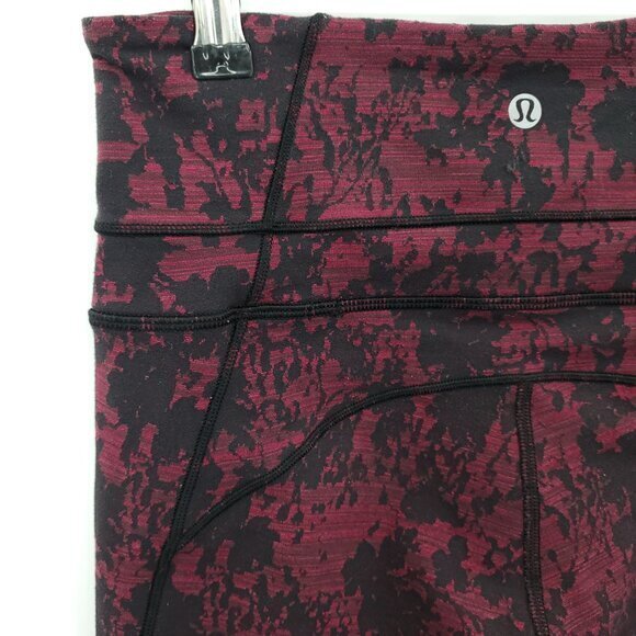 HEMMED to 29" Lululemon Groove Pant Bootcut Sz 6 Scatter Blossom Jacquard Garnet - Picture 13 of 16